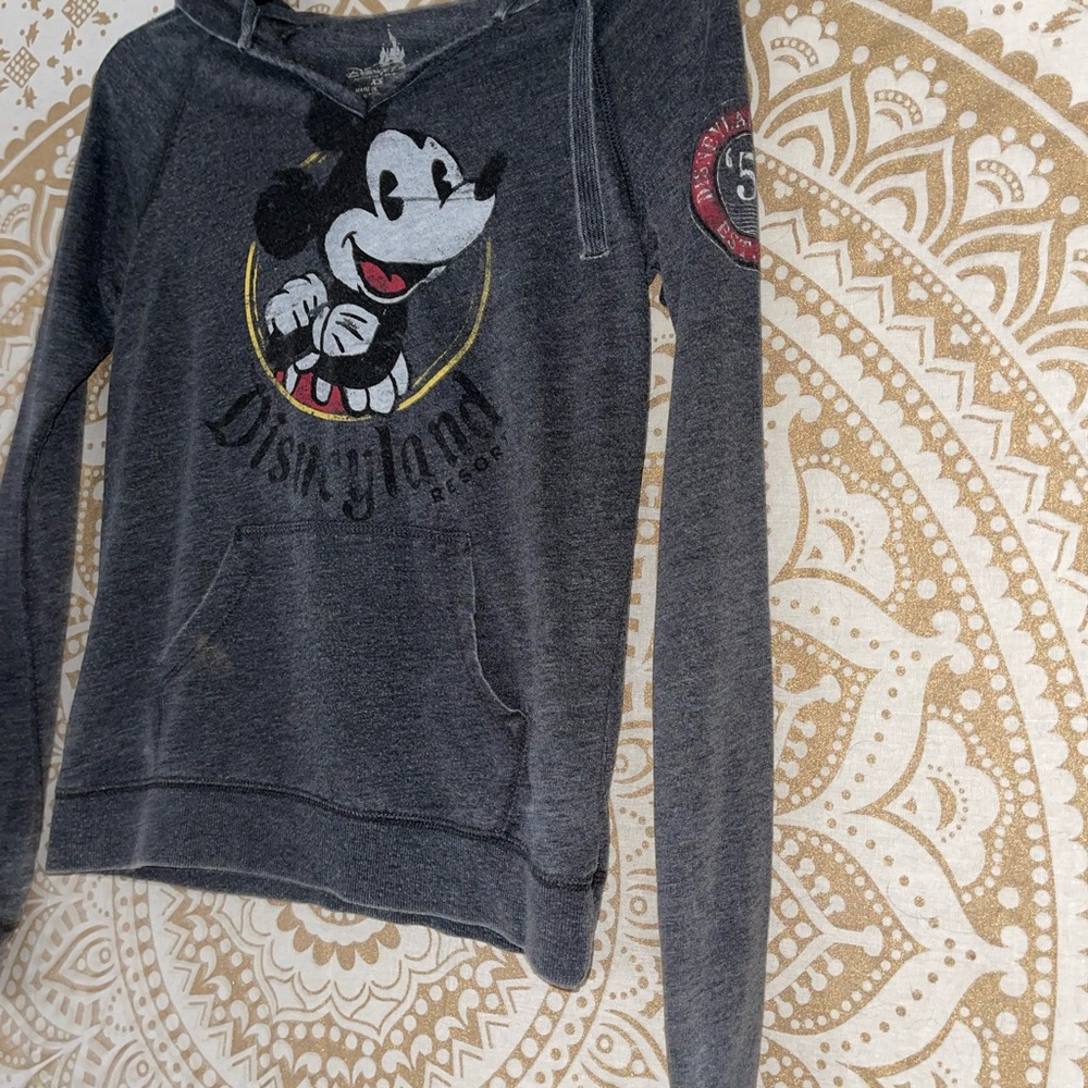DISNEY LADIES MICKEY DISNEYLAND RESORT LONG SLEEVE HOODIE WITH POCKETS, SIZE XS - Picture 5 of 7